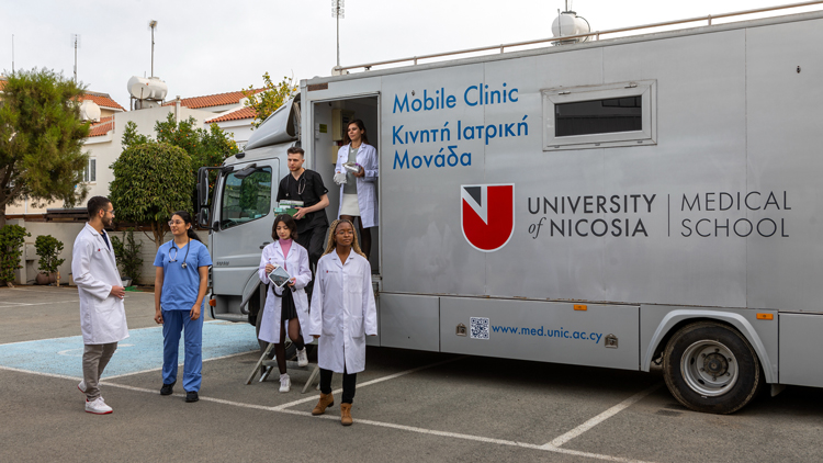 The university's mobile veterinary clinic