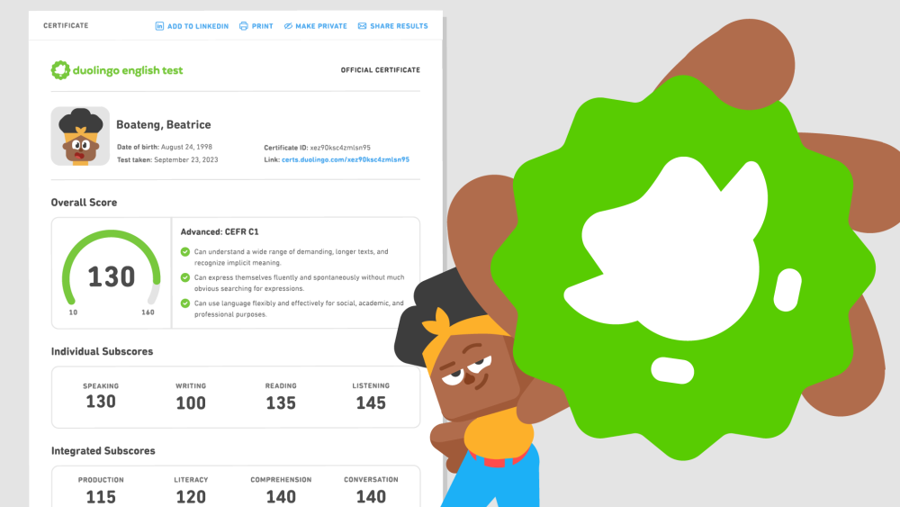 Duolingo certification