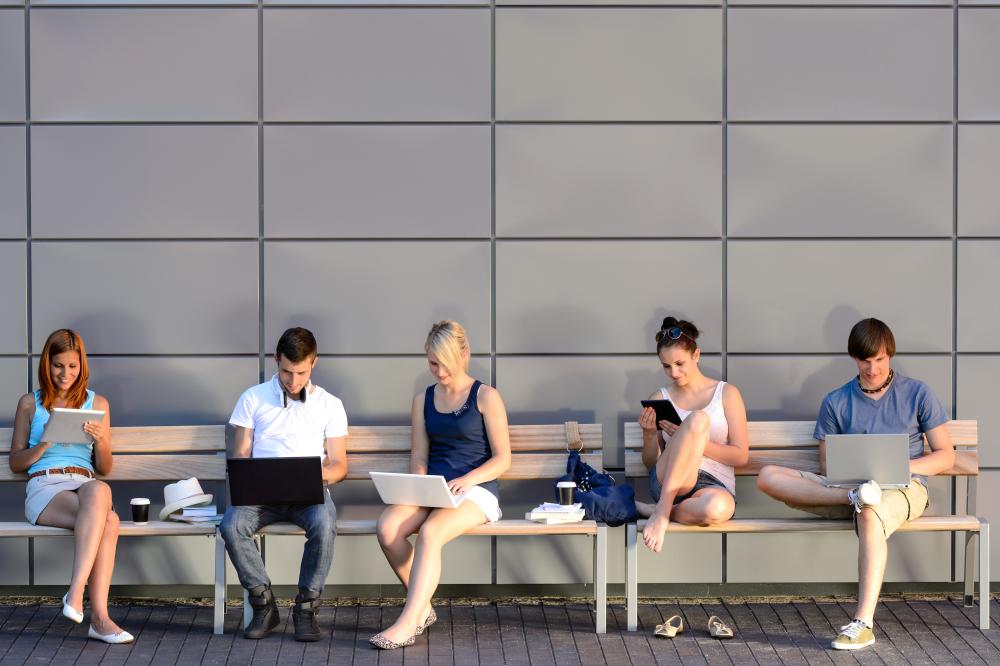 Students on laptops