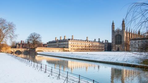 University of Cambridge in the snow