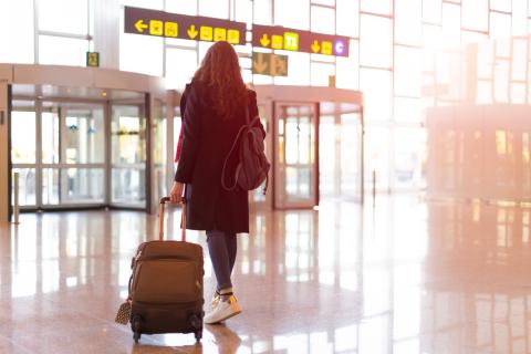 Woman travelling at airport