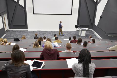 Students in a lecture hall 