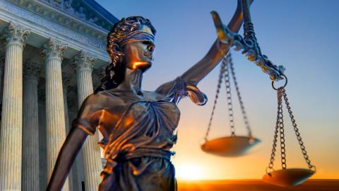 Lady Justice statue outside the United States Supreme Court building