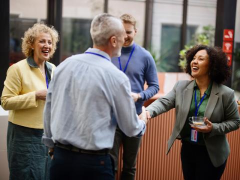 Group of professionals at a networking event