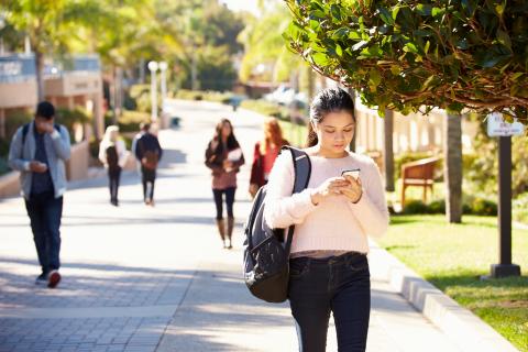 Student on campus