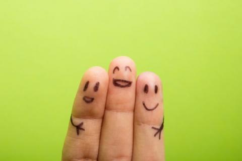 Three fingers which are happy to be friends